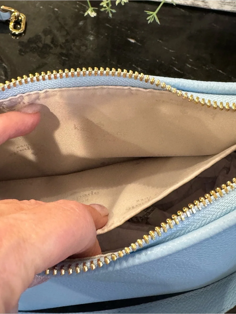 Kate Spade Kayla Woven Leather Small Shoulder Bag Blue NWT Gold Hardware KL026 - Picture 12 of 14